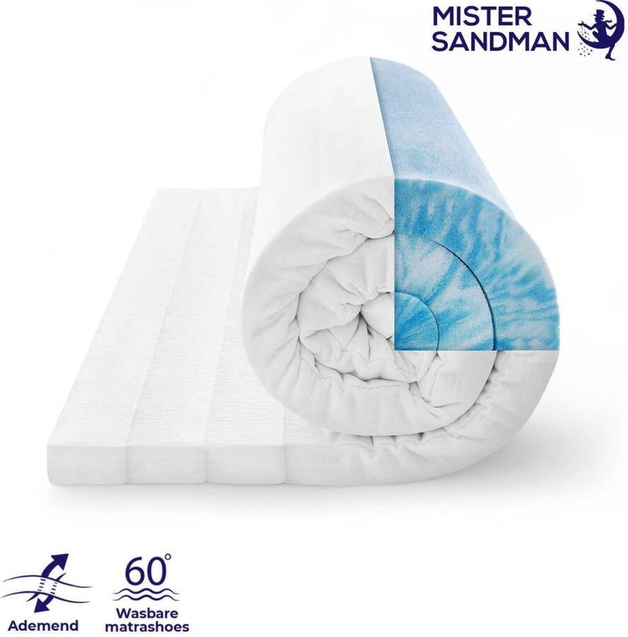 Mister Sandman Topdekmatras 100x190x4 cm gel topper premium tijk gel matrastopper