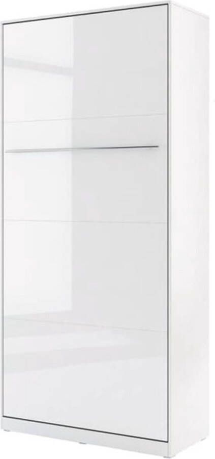 Misterbed Concept Verticaal Opklapbed Breedte 90cm Wit Hoogglans