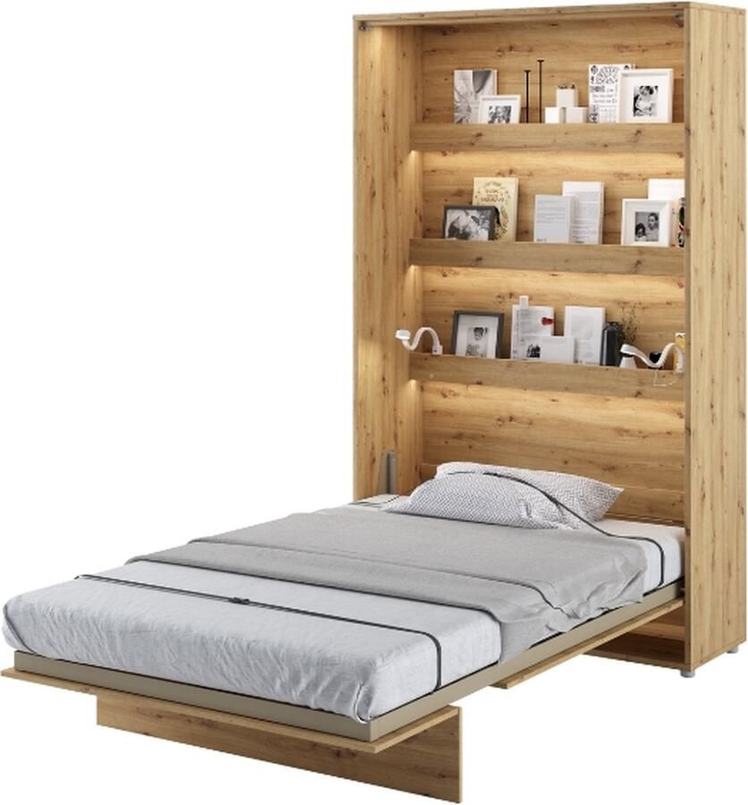 Beds and more Murphy Verticaal Opklapbed 120x200 Artisan Eiken