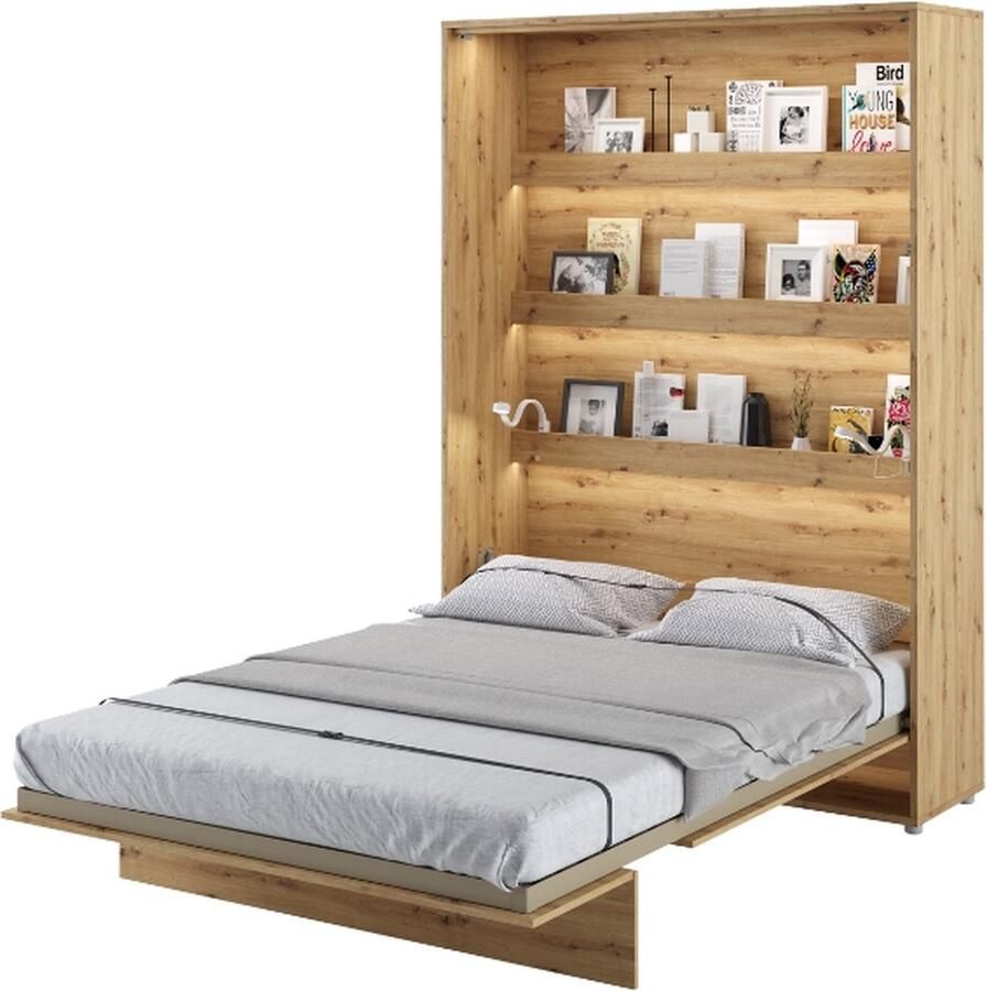 Beds and more Murphy Verticaal Opklapbed 140x200 Artisan Eiken