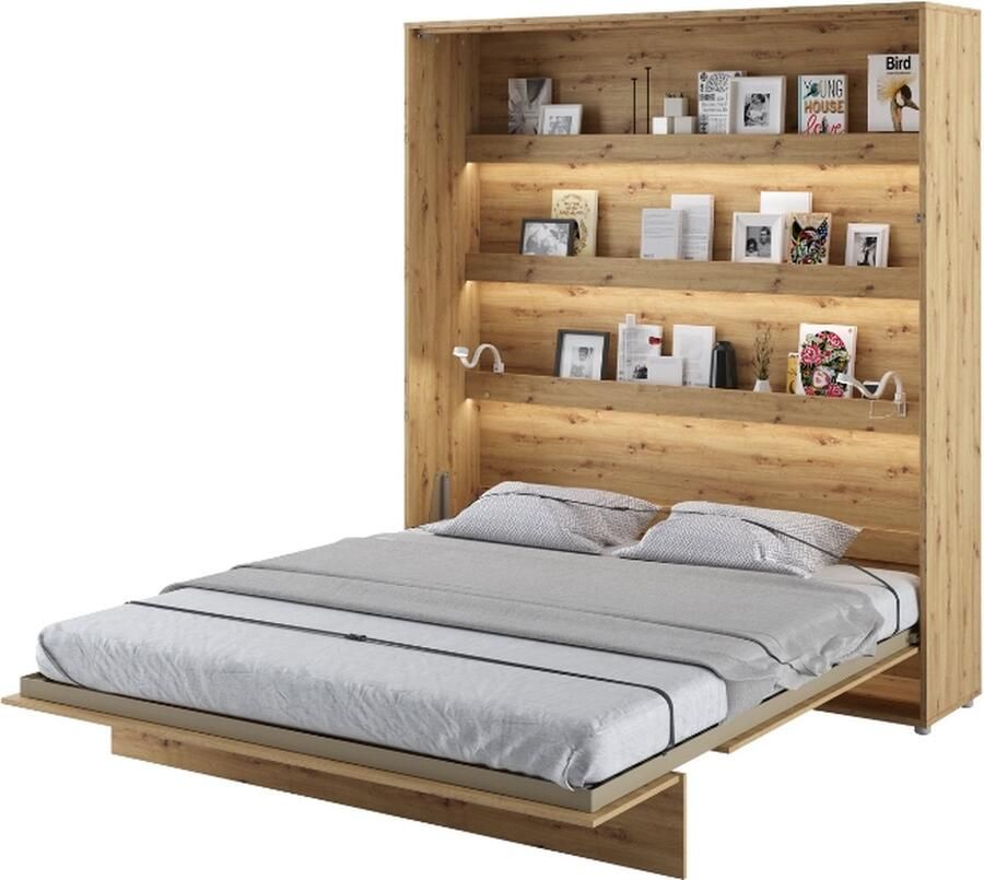 Misterbed Murphy Verticaal Opklapbed 180x200 Artisan Eiken
