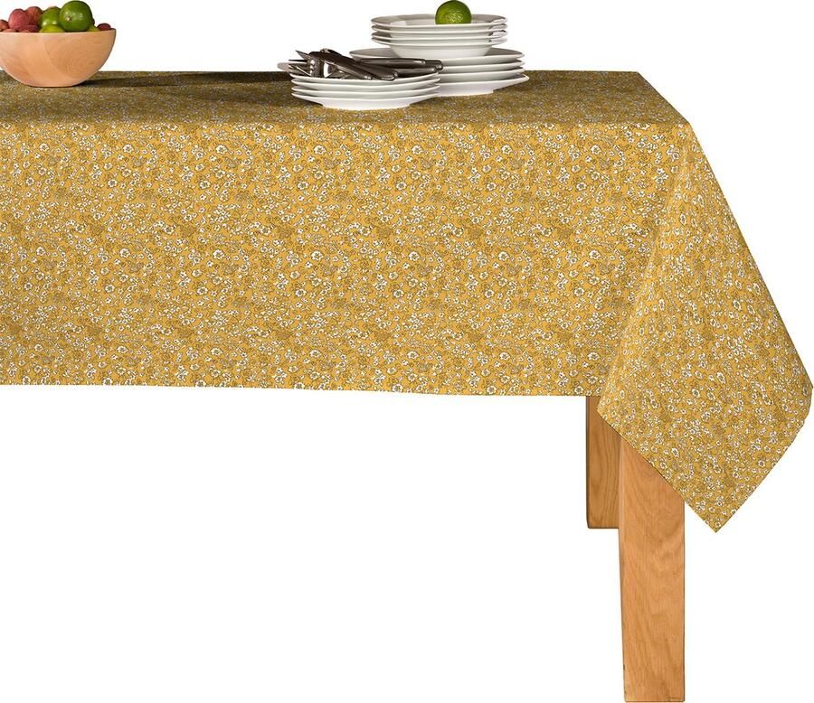 Mistral Home TAFELKLEED afwasbaar 140 x 240 cm botanisch geel Tafelzeil PEVA