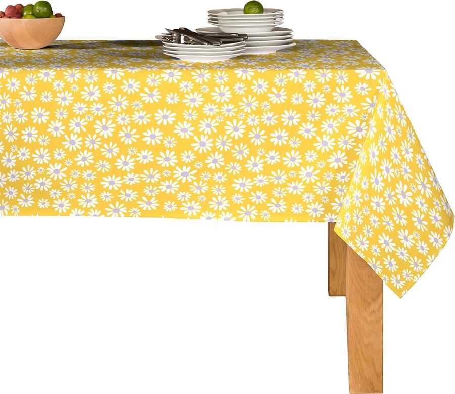 Mistral Home TAFELKLEED afwasbaar 140 x 240 cm botanisch geel Tafelzeil PEVA