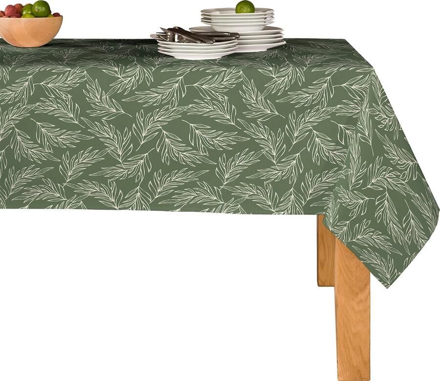 Mistral Home TAFELKLEED afwasbaar 140 x 240 cm botanisch groen Tafelzeil PEVA