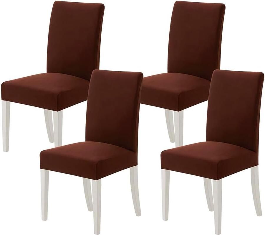 Merkloos Stretch Stoelhoes Eetstoelhoezen XL Stoelhoezen voor Eetkamerstoel Verwijderbare Wasbare Stoelhoezen voor thuis restaurant hotel Decor (6 Stuks Kameel)-XL