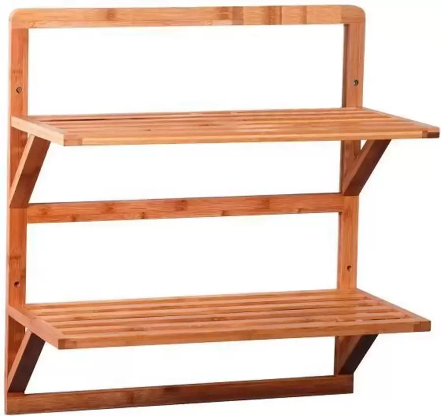 MK Bamboo Oslo wandrek met 2 etages 50 x 24 x 54 cm hout