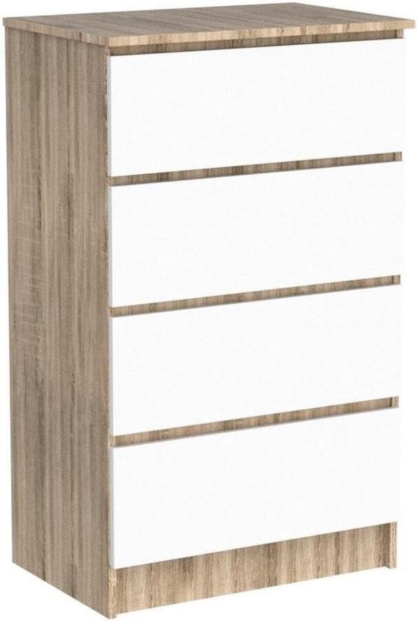 Dailysupplies Dressoirs Kasten Ladekast Buffetkast Industrieel Hout Wit en Bruin