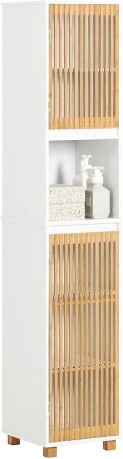 MKSS Kolomkas Staand Opbergkasten met Deuren Hoge Kast Wit