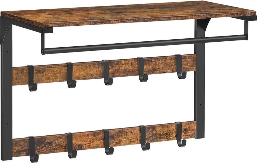 DailySupplies Wandkapstok met Hoedenplank Kapstok Wandplank