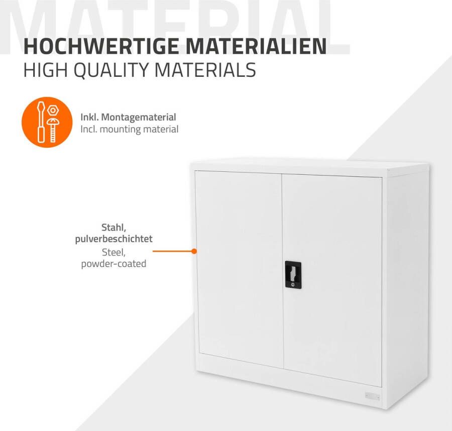 Ml-design Afsluitbare archiefkast 90x40x90 cm wit staal