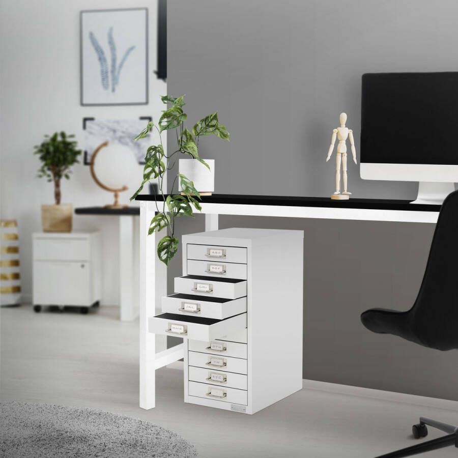 Ml-design Archiefkast met 10 laden 28x38x60 cm wit metaal - Foto 2