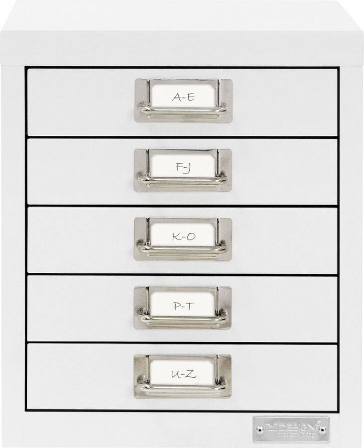 Ml-design Archiefkast met 5 laden 28x38x33 cm wit metaal - Foto 3