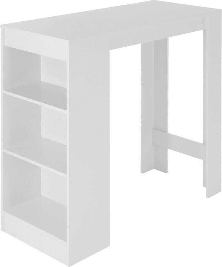 ML-Design bartafel wit 110x50x103 cm met 3 schappen gemaakt van spaanplaat - Foto 1