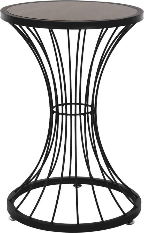ML-Design Bijzettafel in zandlopervorm Ø 38x57 cm Zwart gemaakt van metaal en hout - Foto 1