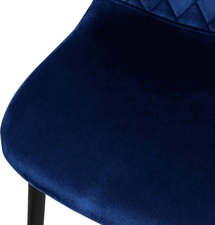 Ml-design eetkamerstoelen set van 8 donkerblauw keukenstoel met fluwelen bekleding woonkamerstoel met rugleuning gestoffeerde stoel met metalen poten ergonomische stoel voor eettafel eetkamerstoel keukenstoelen - Foto 7