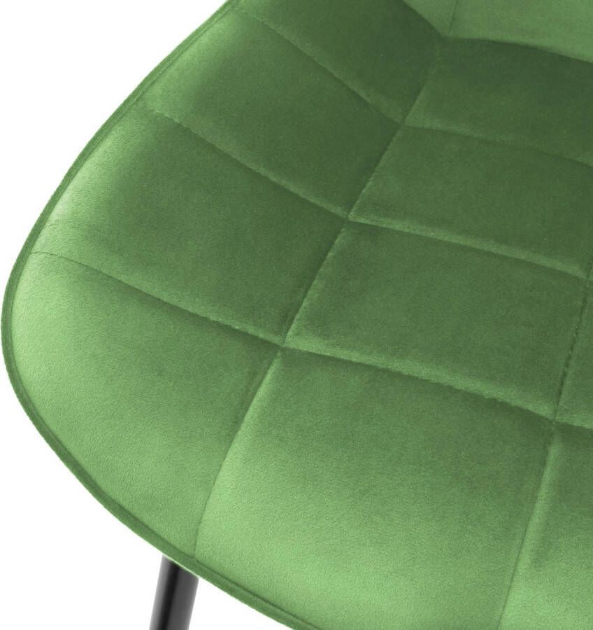 ML-Design Eetkamerstoelen met rugleuning Set van 2 Groene fluwelen bekleding met metalen poten - Foto 2