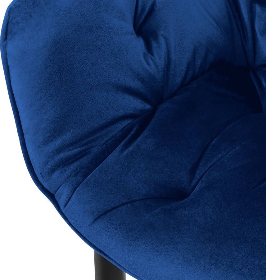 Ml-design eetkamerstoelen set van 4 donkerblauw keukenstoel met dikke fluwelen gestoffeerde zitting metalen poten woonkamerstoel met rugleuning en armleuningen gewatteerde gestoffeerde stoel ergonomische fauteuil - Foto 2