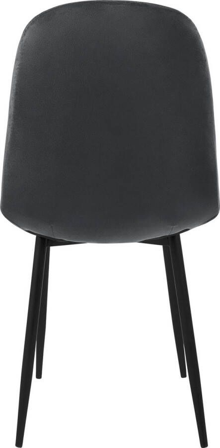 Ml-design eetkamerstoelen set van 8 antraciet keukenstoel met fluwelen bekleding woonkamerstoel met rugleuning gestoffeerde stoel met metalen poten ergonomische stoel voor eettafel eetkamerstoel Scandinavisch - Foto 3
