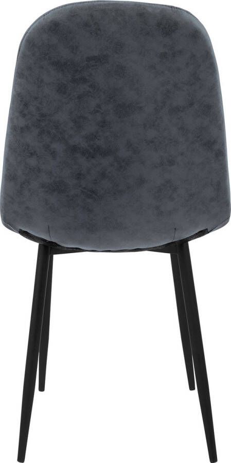 Ml-design eetkamerstoelen set van 8 antraciet keukenstoel van kunstleer woonkamerstoel met rugleuning gestoffeerde stoel met metalen poten ergonomische stoel voor eettafel eetkamerstoel Scandinavisch - Foto 3