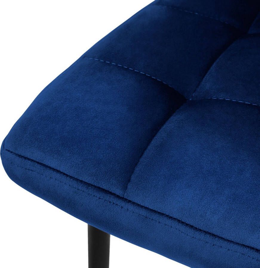 Ml-design eetkamerstoelen set van 8 donkerblauw keukenstoel met fluwelen bekleding woonkamerstoel met rugleuning gestoffeerde stoel met metalen poten ergonomische stoel voor eettafel eetkamerstoel keukenstoelen - Foto 5