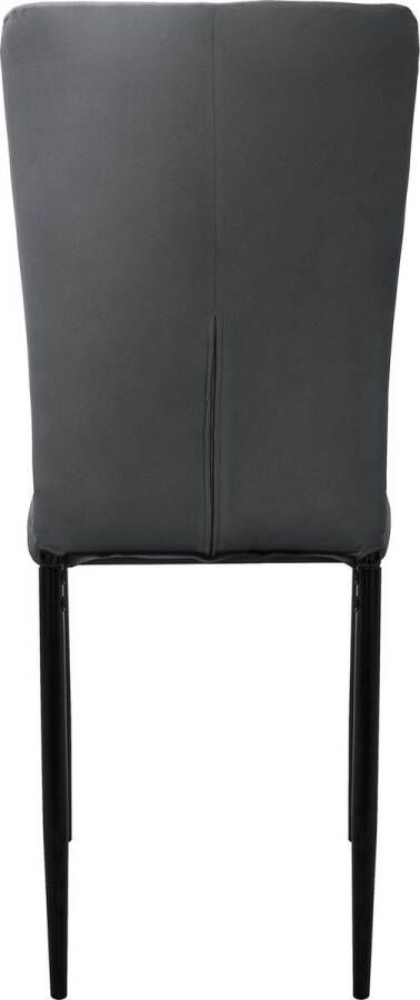Ml-design eetkamerstoelen set van 8 met fluwelen bekleding grijs keukenstoelen met rugleuning gestoffeerde stoel met metalen poten ergonomische eettafelstoel moderne eetkamerstoel woonkamerstoel - Foto 3