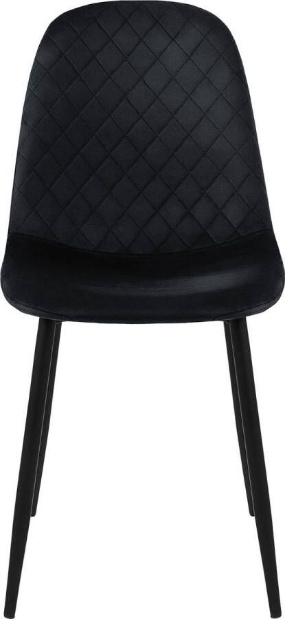 Ml-design eetkamerstoelen set van 8 zwart keukenstoel met fluwelen bekleding woonkamerstoel met rugleuning gestoffeerde stoel met metalen poten ergonomische stoel voor eettafel eetkamerstoel Scandinavisch - Foto 3