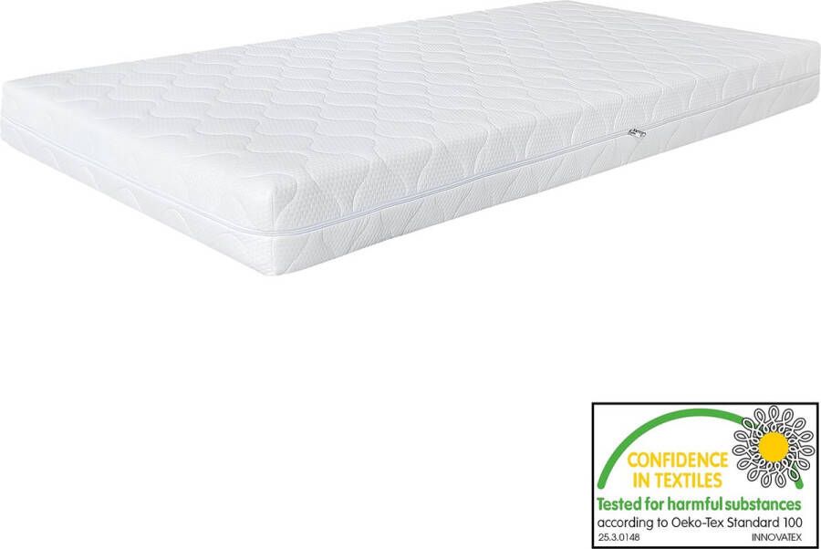 Ml-design Kinderbed huisbed 90x200 cm wit gemaakt van grenenhout incl. matras H-16cm houten bed met dak en lattenbodem - Foto 5