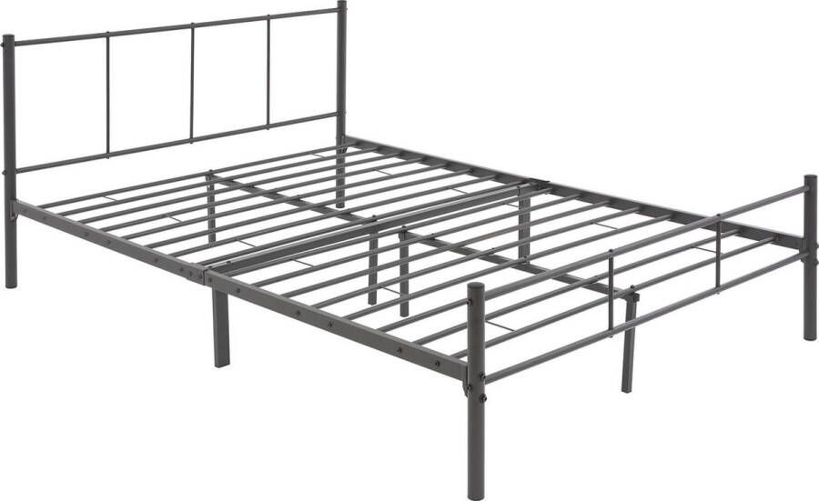 Ml-design metalen bed antraciet 140x200 cm gemaakt van stalen frame met poedercoating