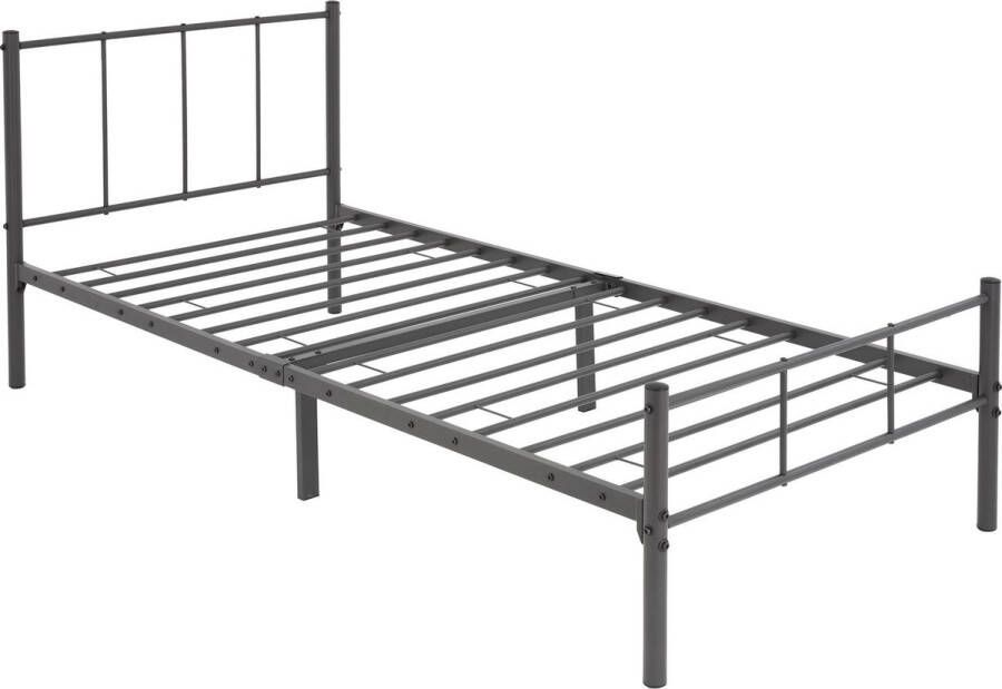 Ml-design metalen bed antraciet 90x200 cm gemaakt van stalen frame met poedercoating