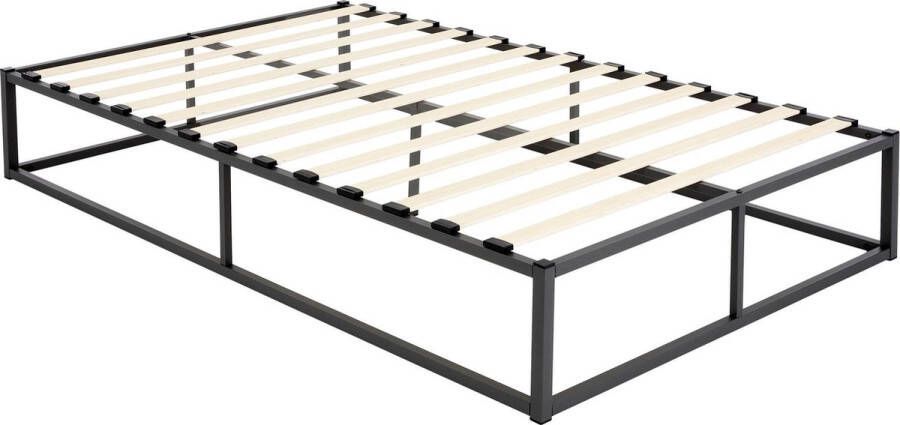 Ml-design Bedframe eenpersoonsbed metalen bed 120x200 cm zwart met lattenbodem
