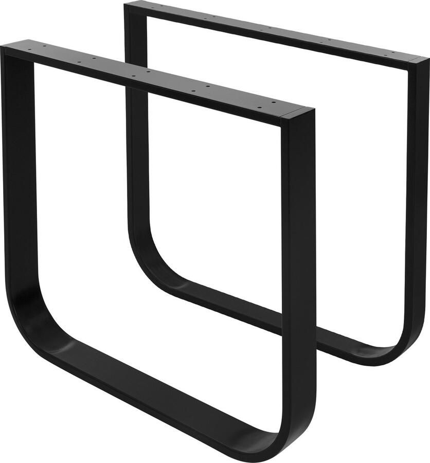 Ml-design 2 stuks tafelpoten B80xH72 cm tafellopers O-vorm gemaakt van gepoedercoat staal zwart industrieel design onderstel voor eettafel