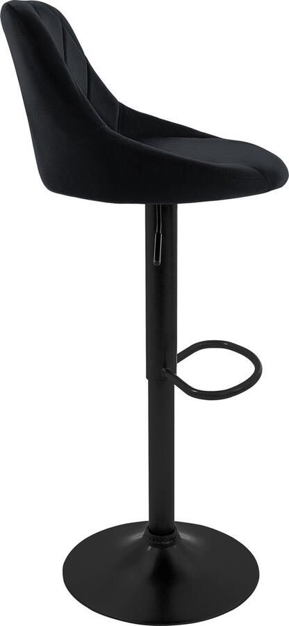 Ml-design barkruk set van 6 fluwelen bekleding zwart gestoffeerde barkruk met rugleuning en voetensteun barkruk in hoogte verstelbaar 62-82 cm 360° draaibaar bistrostoel draaistoel barstoelen