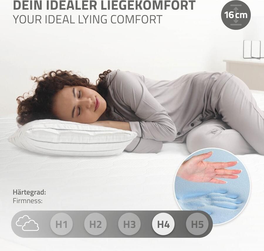 Ml-design Bedframe eenpersoonsbed metalen bed 90x200 cm antraciet incl. matras H-16cm met lattenbodem - Foto 3