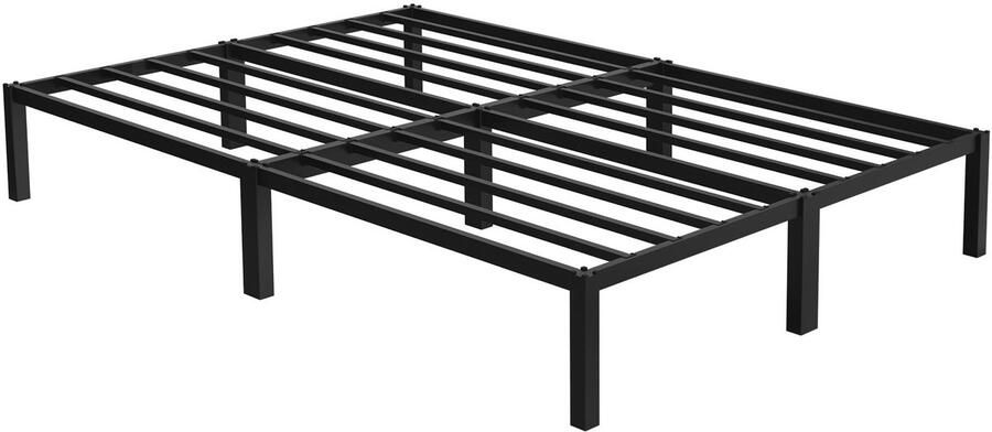 Ml-design Bedframe tweepersoonsbed 140x200 cm van metaal in zwart met lattenbodem - Foto 7