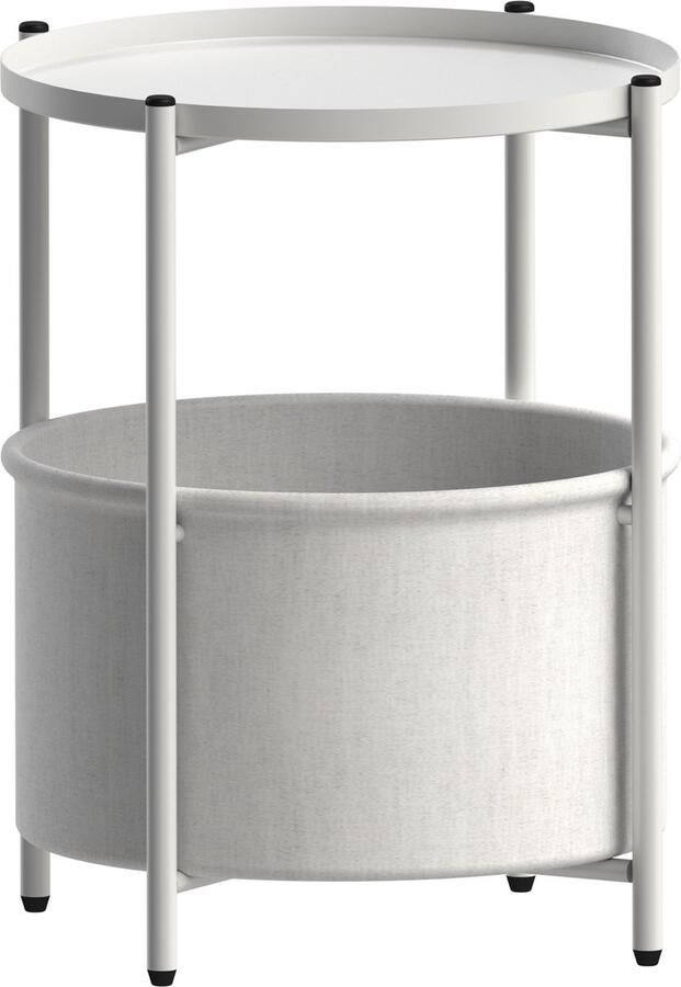 Ml-design Bijzettafel Ø 45 5x52 5 cm Wit metaal