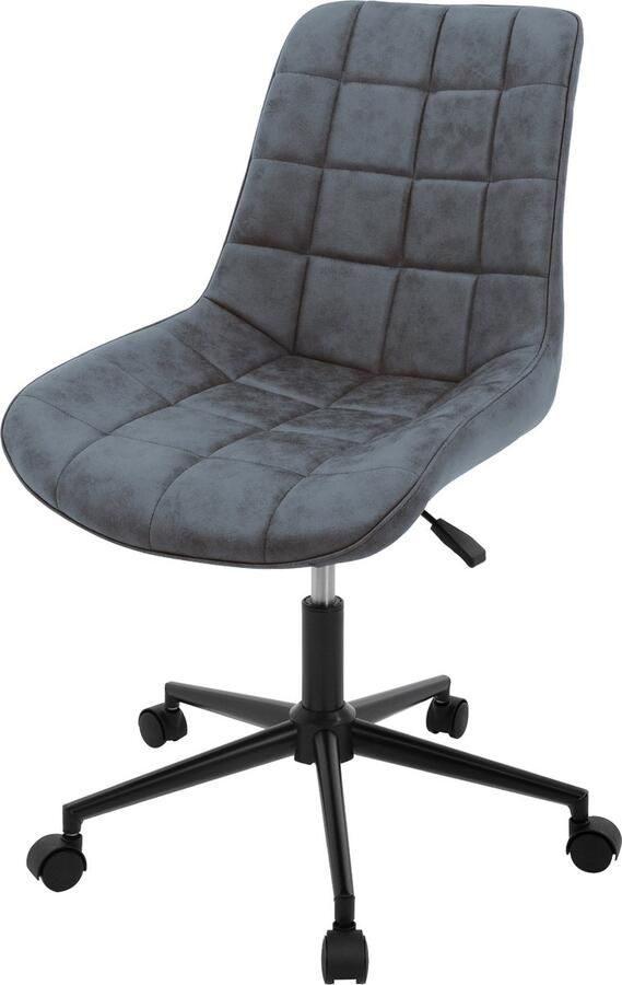 Ml-design Bureaustoel op wielen antraciet met kunstlederen bekleding en metalen frame - Foto 2