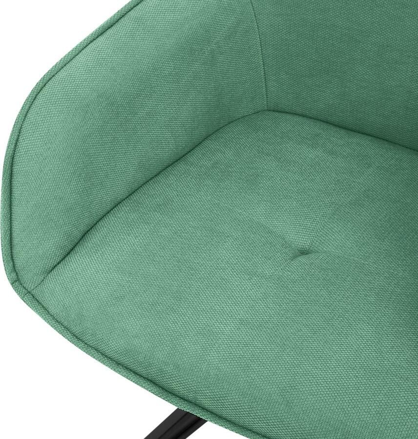 Ml-design eetkamerstoelen draaibaar set van 6 textiel geweven stof groen woonkamerstoel met armleuning rugleuning 360° draaibare stoel gestoffeerde stoel met metalen poten ergonomische fauteuil keukenstoel loungestoel