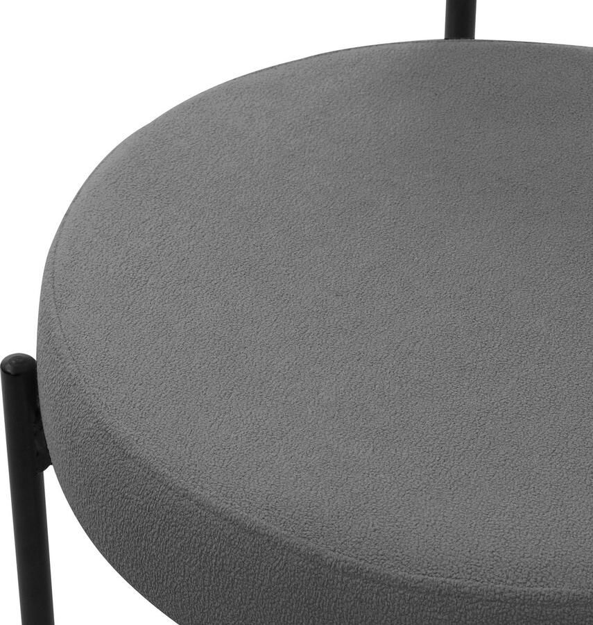 Ml-design Eetkamerstoel set van 4 met teddy stof met rugleuning grijs Keukenstoel - Foto 2