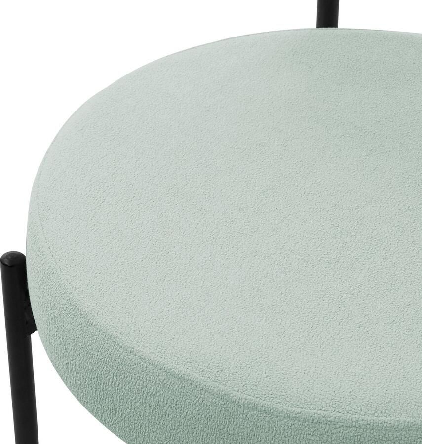 Ml-design Eetkamerstoel set van 2 met teddy stof met rugleuning groen Keukenstoel - Foto 2