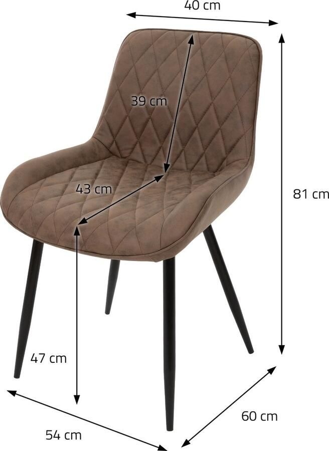 Ml-design Set van 8 Eetkamerstoelen Eetkamerstoel met Rugleuning en Armleuningen Bruin PU Kunstlederen Zitting Metalen Poten Keukenstoelen Woonkamerstoelen Stoel met Bekleding