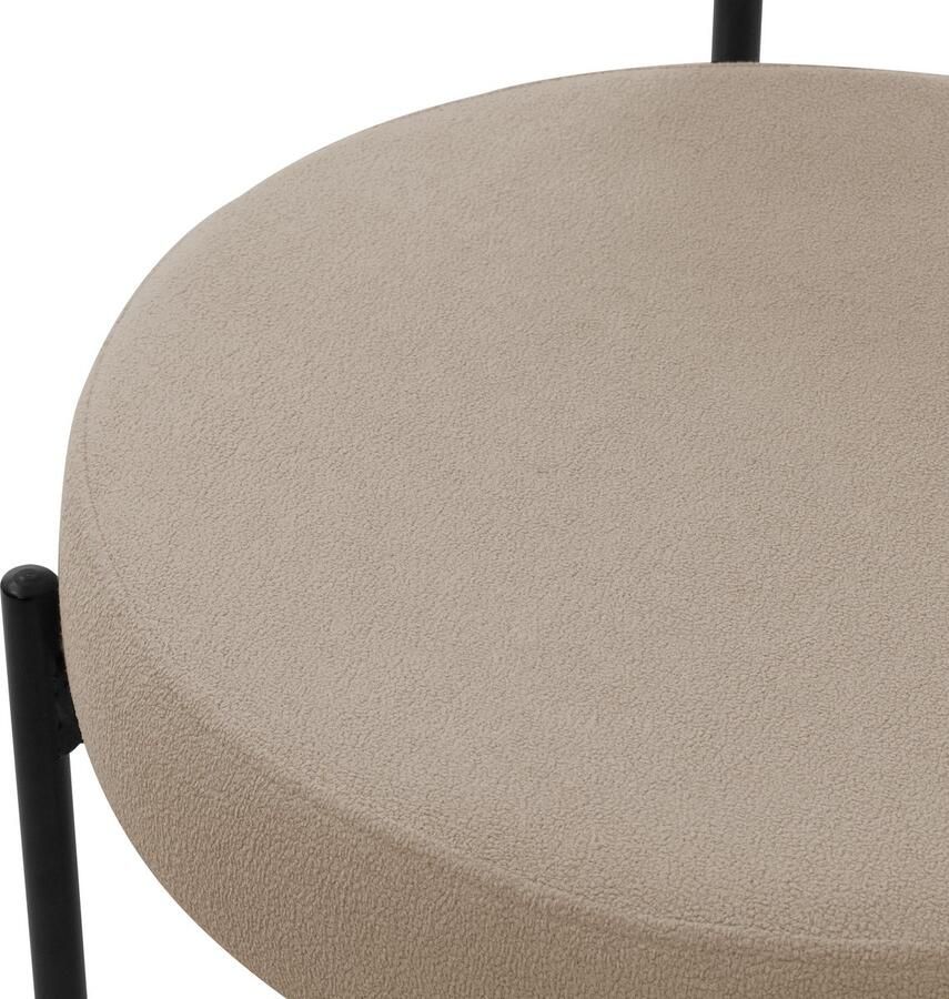 Ml-design Eetkamerstoel set van 4 met teddy stof met rugleuning bruin Keukenstoel - Foto 2