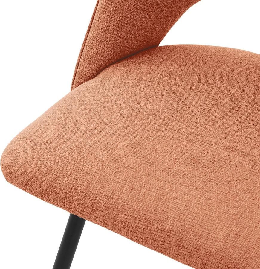 Ml-design Eetkamerstoel set van 4 oranje gestoffeerd incl. montagemateriaal Gestoffeerde stoel Keukenstoel