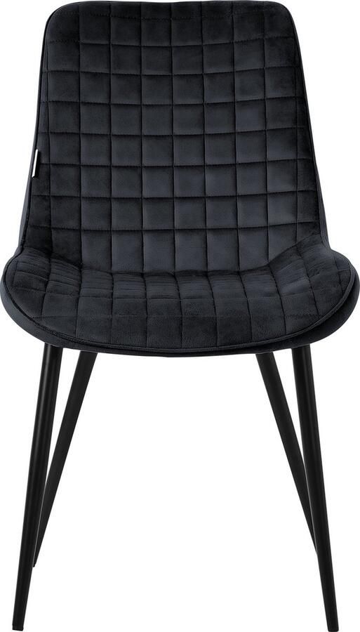 Ml-design Eetkamerstoel set van 4 antraciet met kunstlederen bekleding en stalen poten Keukenstoel met rugleuning - Foto 6