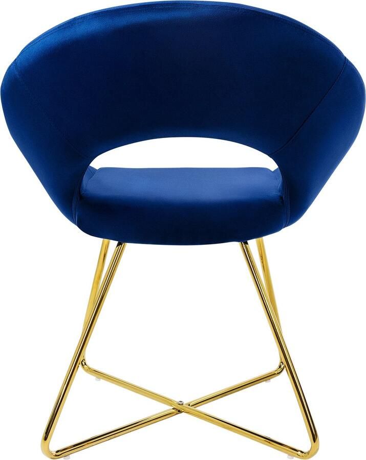 Ml-design eetkamerstoelen set van 6 blauw fluweel woonkamerstoel met ronde rugleuning gestoffeerde stoel met gouden metalen poten ergonomische eettafel fauteuil keukenstoel kuipstoel kaptafelstoel
