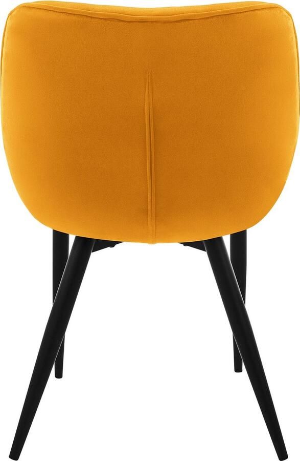 ML-Design Eetkamerstoel set van 8 met rugleuning en armleuningen mosterdgeel Keukenstoel met microvezel fluwelen bekleding ML