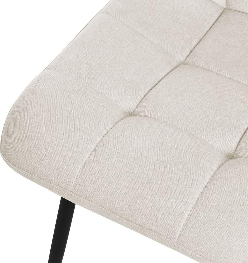 Ml-design Eetkamerstoelen set van 4 Keukenstoel beige met polyester hoes en stalen poten