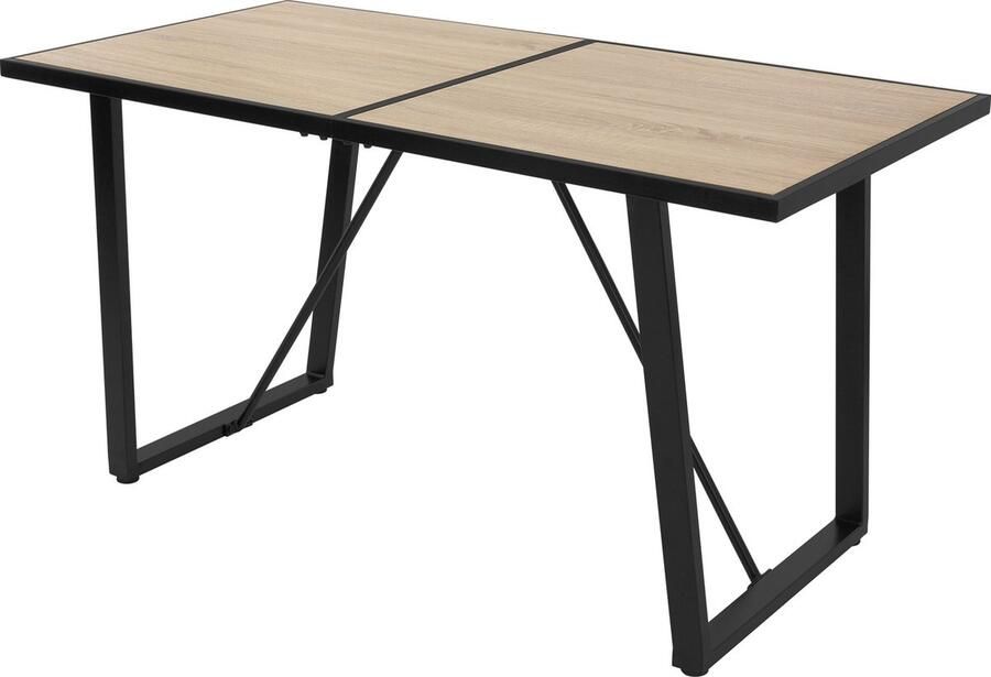 Ml-design Eettafel 140x70 cm met zwart onderstel voor 4-6 personen