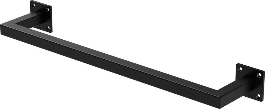 Ml-design Set van 3 kledingstangen kapstok wandmontage 12 x 60 cm zwart staal - Foto 2