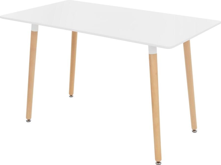 Ml-design Houten eettafel 120x70 cm wit Eetkamertafel voor 4-6 personen
