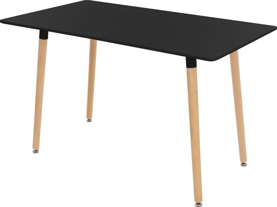 Ml-design Houten eettafel 120x70 cm zwart Eetkamertafel voor 4-6 personen